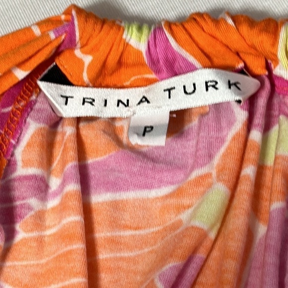 Trina Turk Womens Pink Orange Abstract Print Halter Top Size Petite Small - Picture 5 of 11